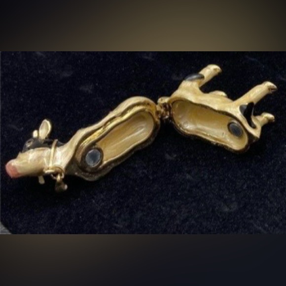 Monet Black and Gold Cow Hinged Trinket Box - Picture 4 of 4